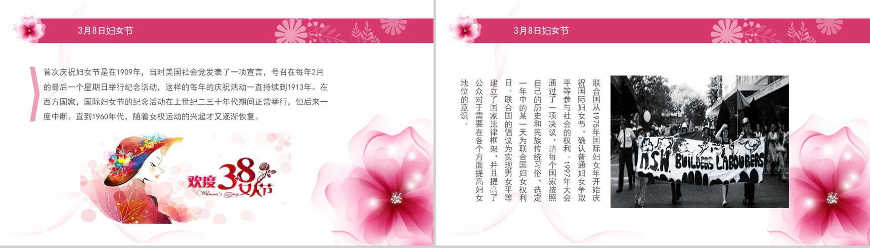 三八女神节来源知识普及通用PPT模板-3