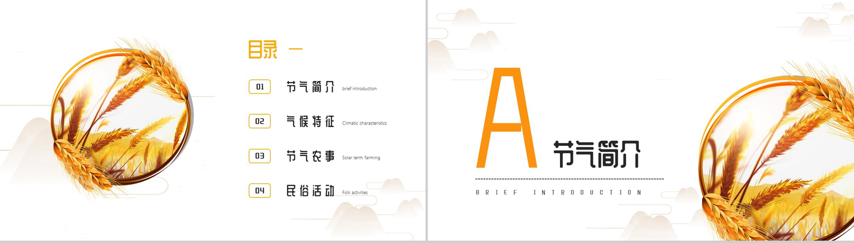 黄色简约中国二十四节气之芒种的介绍PPT模板-2
