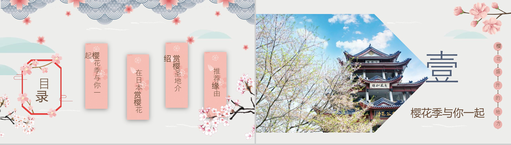 樱花节日本赏樱之旅策划方案PPT模板-2