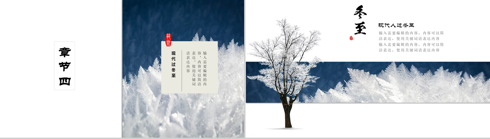 白色精美雪花冬季冬至活动策划PPT模板-11