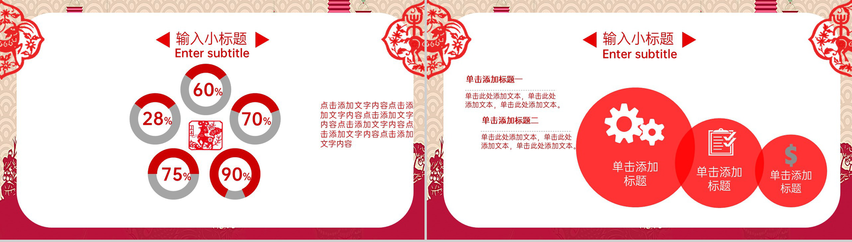 红色中国风企业年终总结工作汇报PPT模板-7