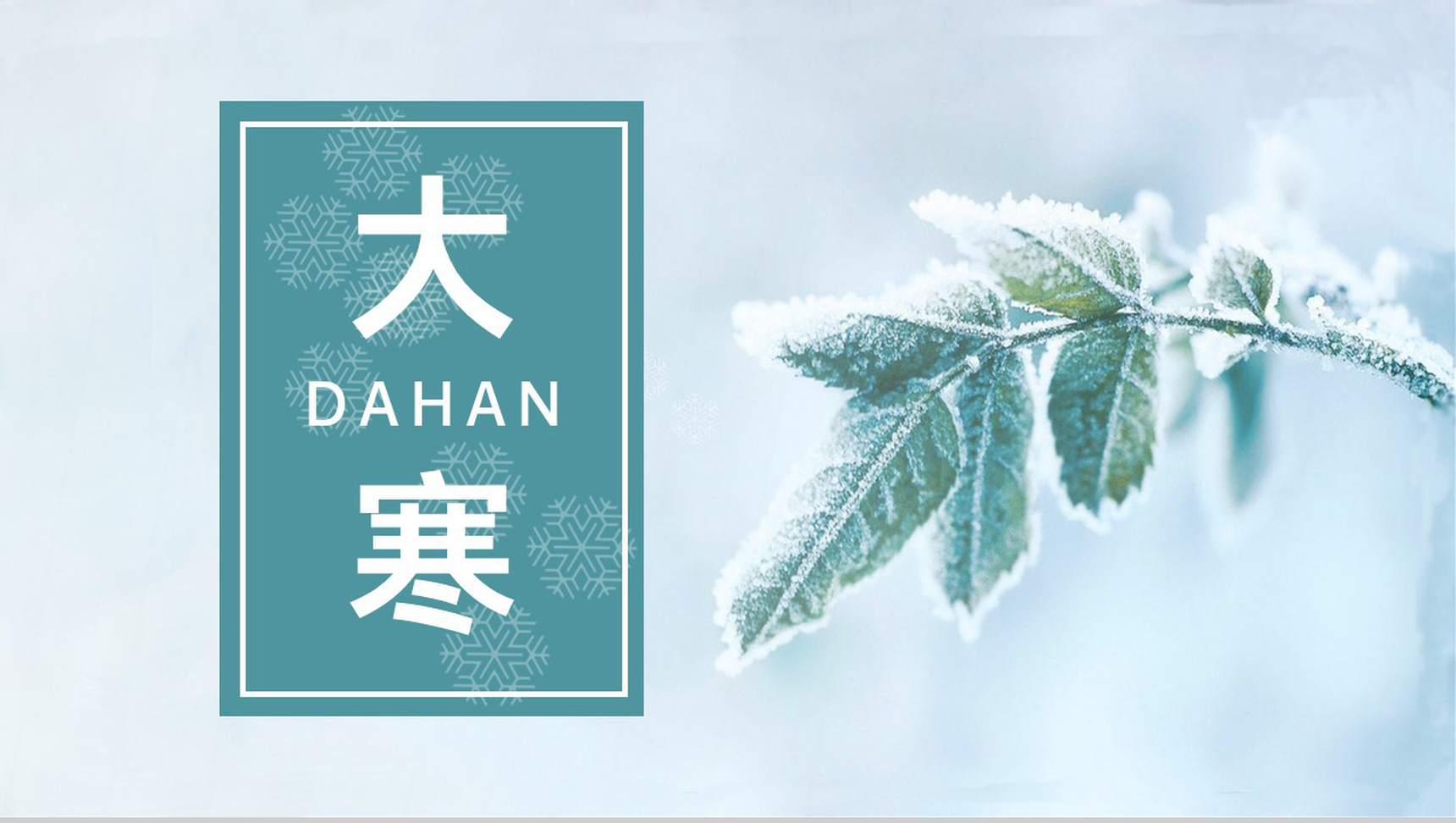 绿色简约风传统二十四节气大寒主题策划PPT模板