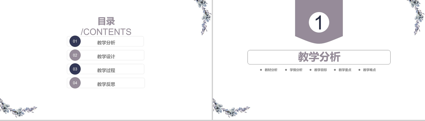 薰衣草礼盒教师节快乐教师说课PPT模板-2