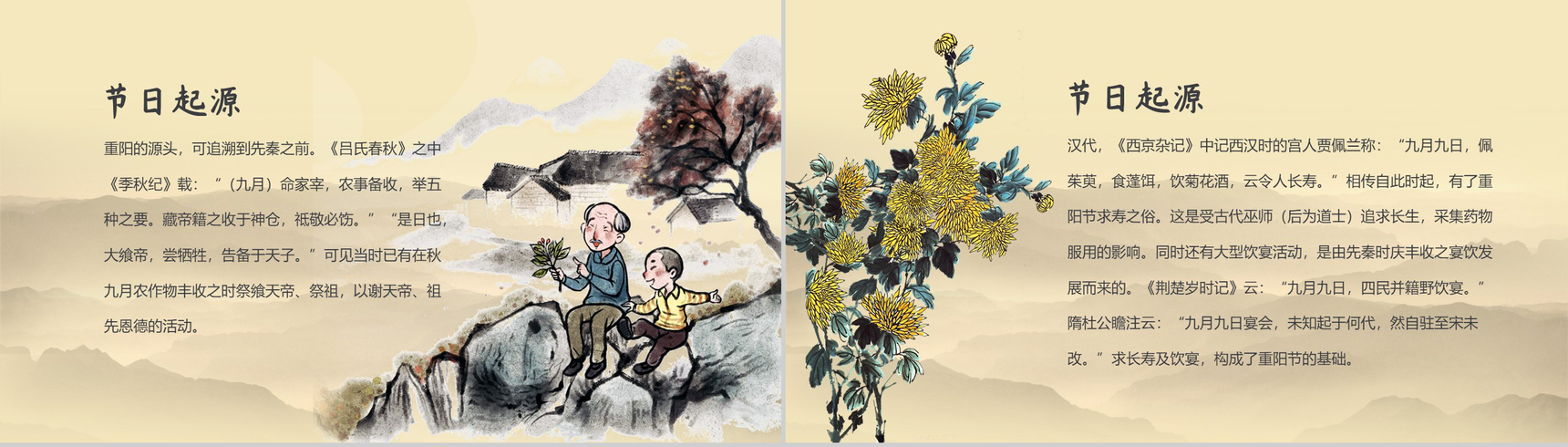 简约中国传统节日重阳节节日起源介绍PPT模板-3