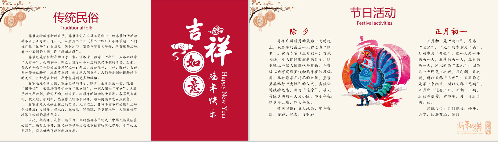 2019猪年欢乐中国年春节来由新春PPT模板-3