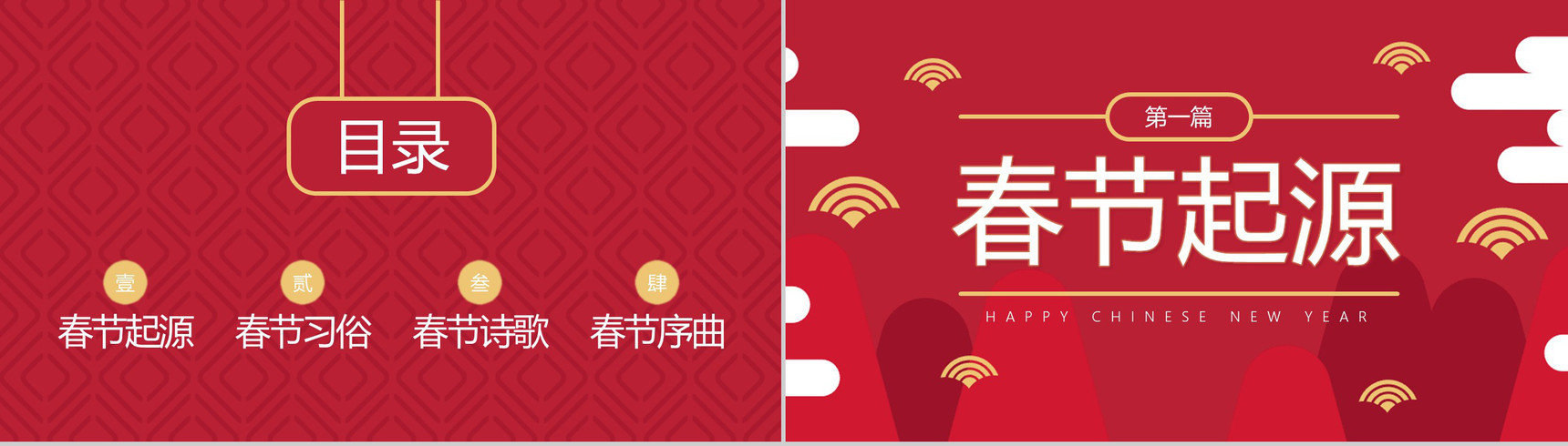 新春快乐新春习俗介绍宣传PPT模板-2