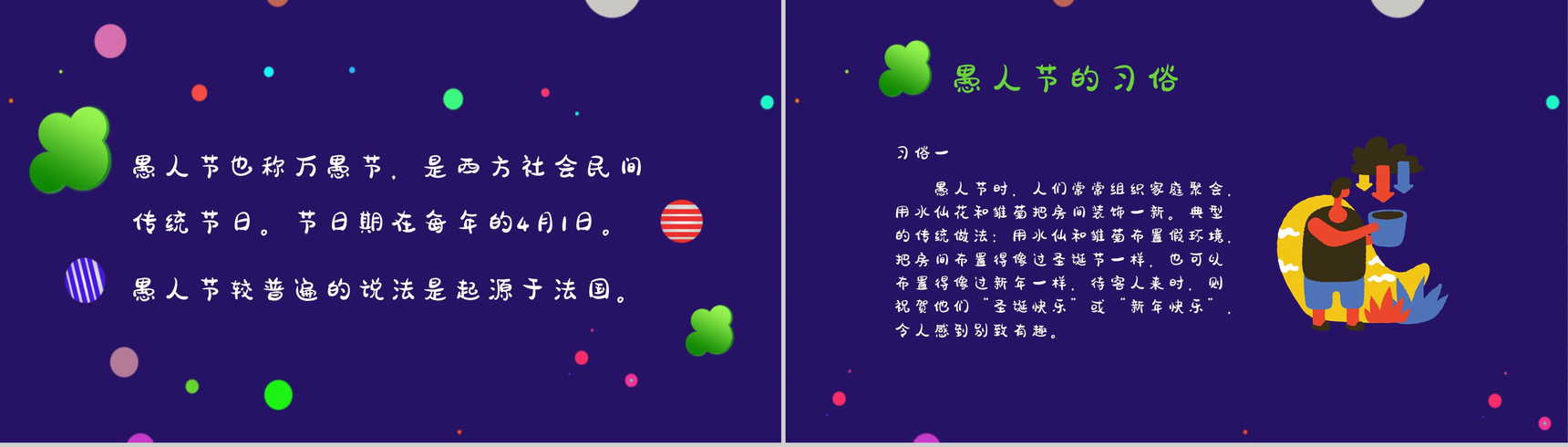 疯狂愚人节愚人节习俗介绍PPT模板-2