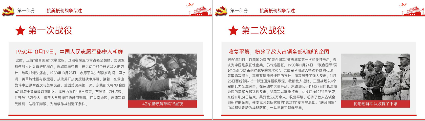 白色简约中国精神系列抗美援朝专题教育PPT模板-5