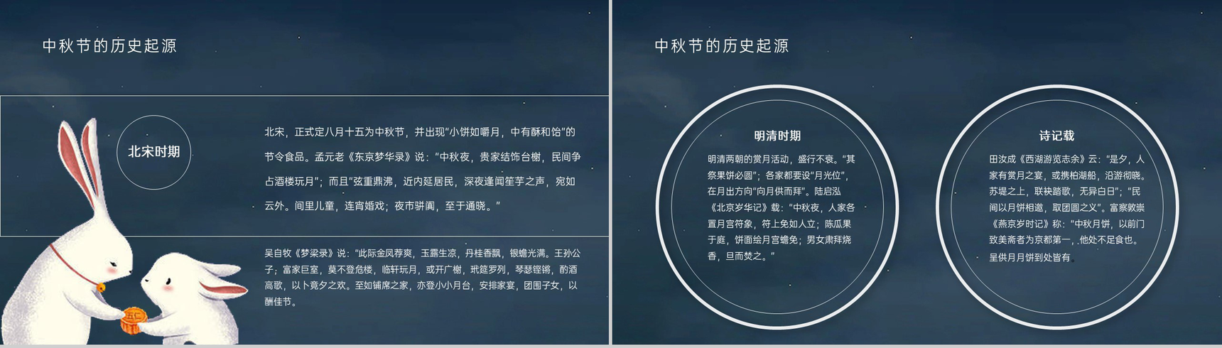 灰蓝可爱卡通风中秋介绍主题班会中秋节的历史起源PPT模板-4
