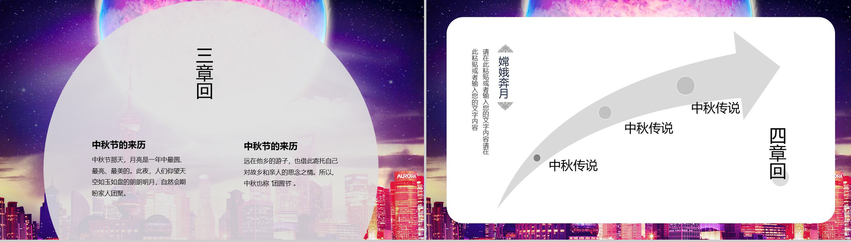 城市建筑背景中秋节传统习俗文化简介PPT模板-8