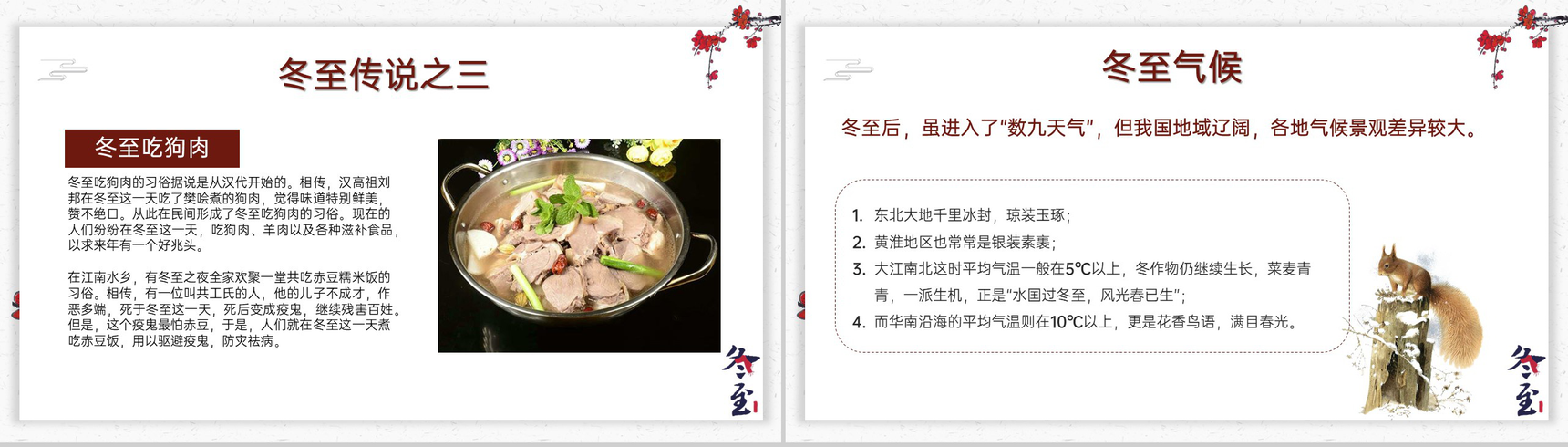精美简约风传统二十四节气冬至节气介绍PPT模板-6
