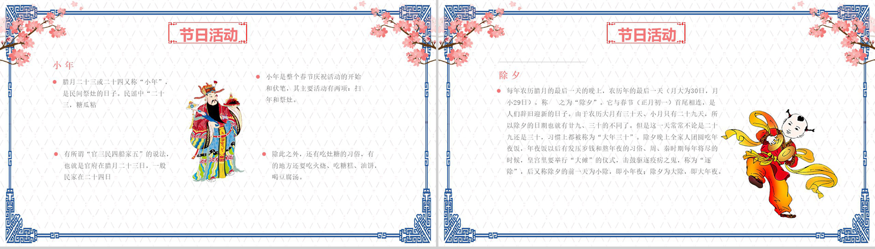 蓝色简约春节习俗传统节日习俗PPT模板-9