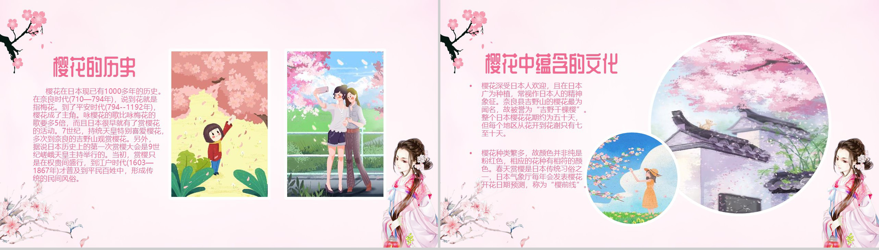 清新设计风格樱花节简介PPT课件-3