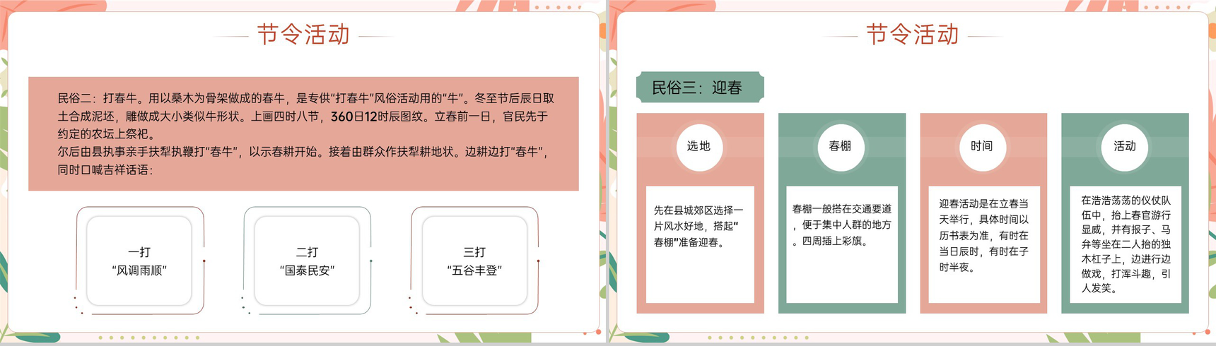 粉色小清新传统节气立春节气主题宣传介绍PPT模板-7