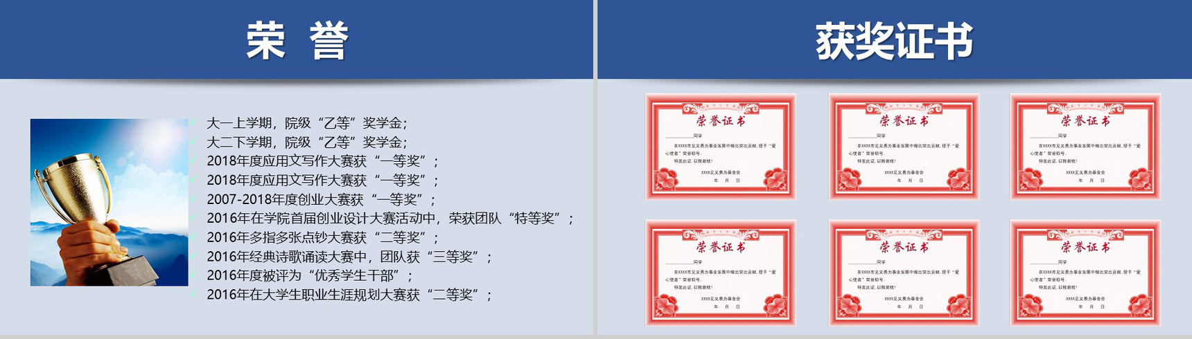 深蓝色动态国家奖学金申请答辩PPT模板-5