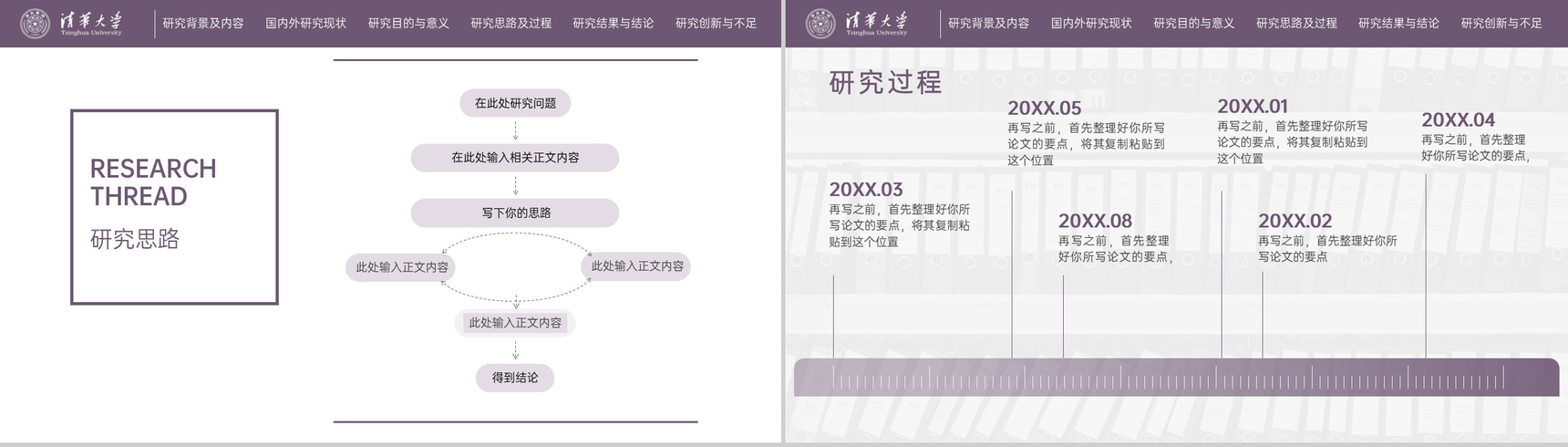 紫色简约大学数学专业毕业答辩国内外研究现状PPT模板-9