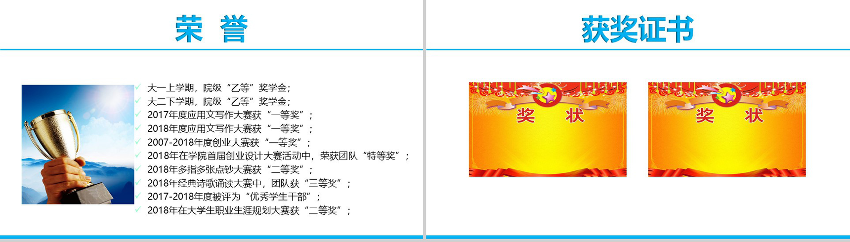 白色简约国家奖学金申请答辩PPT模板-5