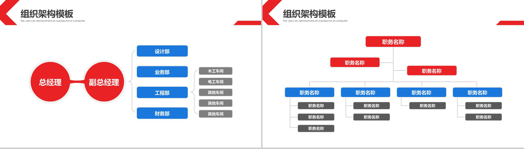 简约通用公司201X组织架构图PPT模板-3