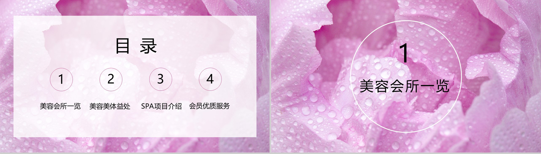 紫色简约美容SPA行业通用PPT模板-2