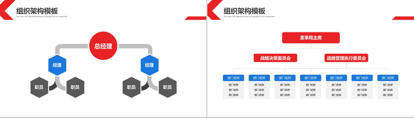 简约通用公司201X组织架构图PPT模板-2