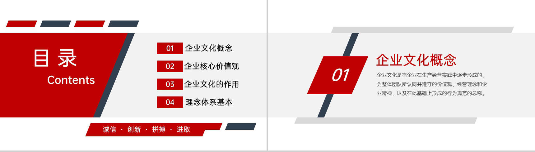 红色商务风企业文化宣传核心价值观展示PPT模板-2