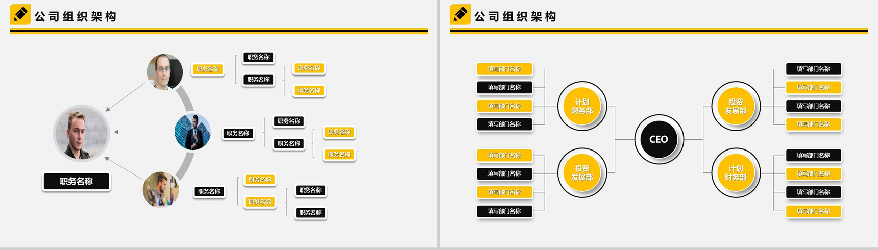 简约任务奔跑公司组织架构图PPT模板-5