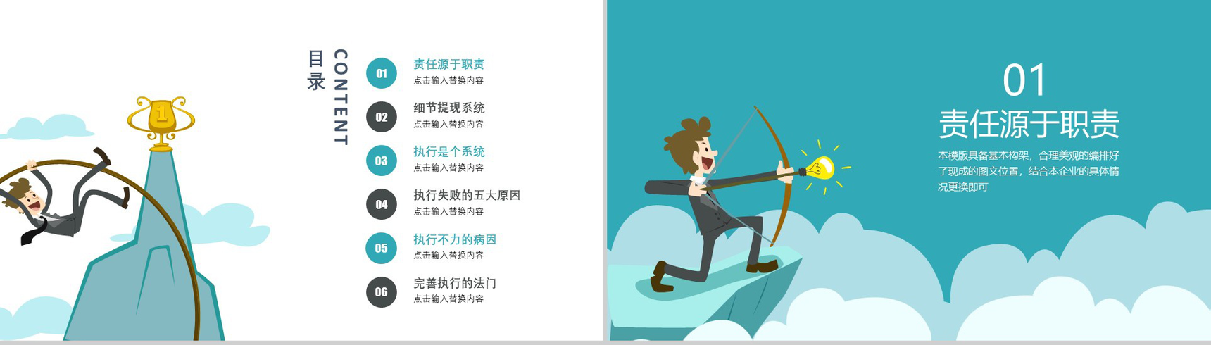 大气企业员工责任与执行力管理培训PPT模板-2