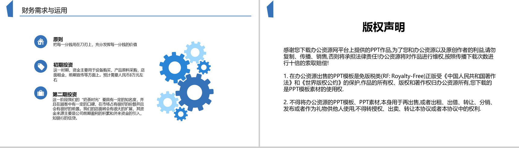 蓝色扁平化大学生奶茶店创业计划书PPT模板-7