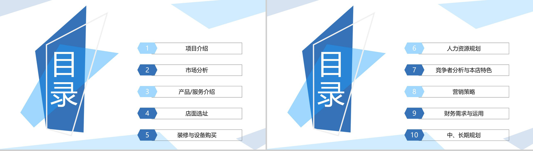 蓝色扁平化大学生奶茶店创业计划书PPT模板-2