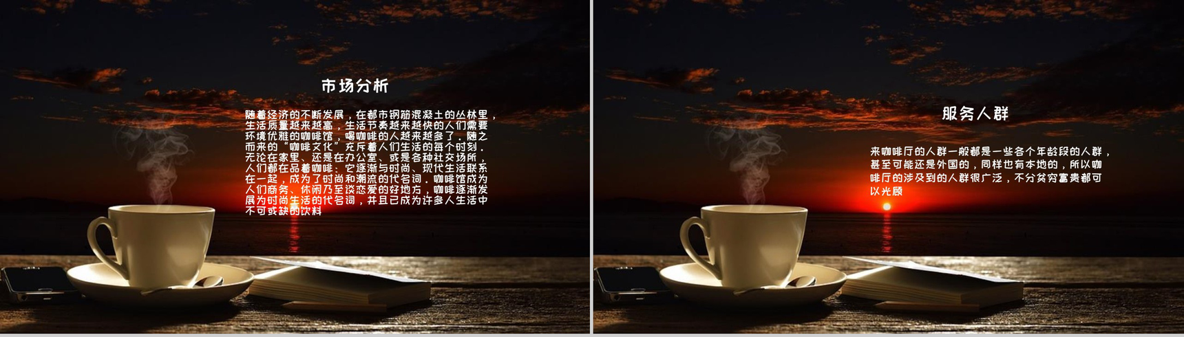午后咖啡休闲时光咖啡店创业计划PPT模板-3