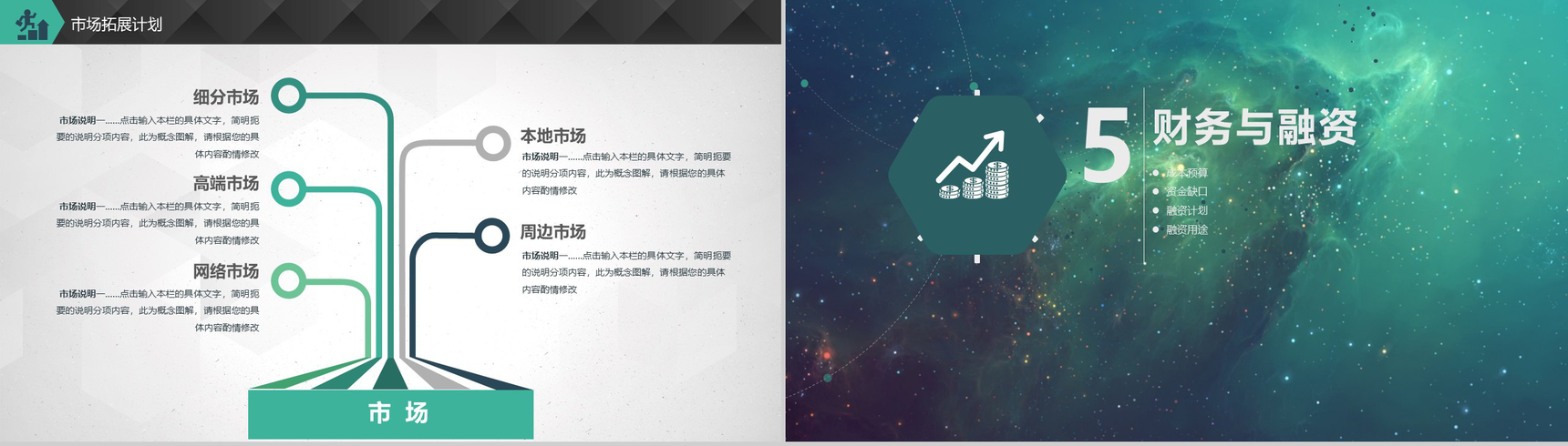 绿色科技动态商业融资计划书PPT模板-14
