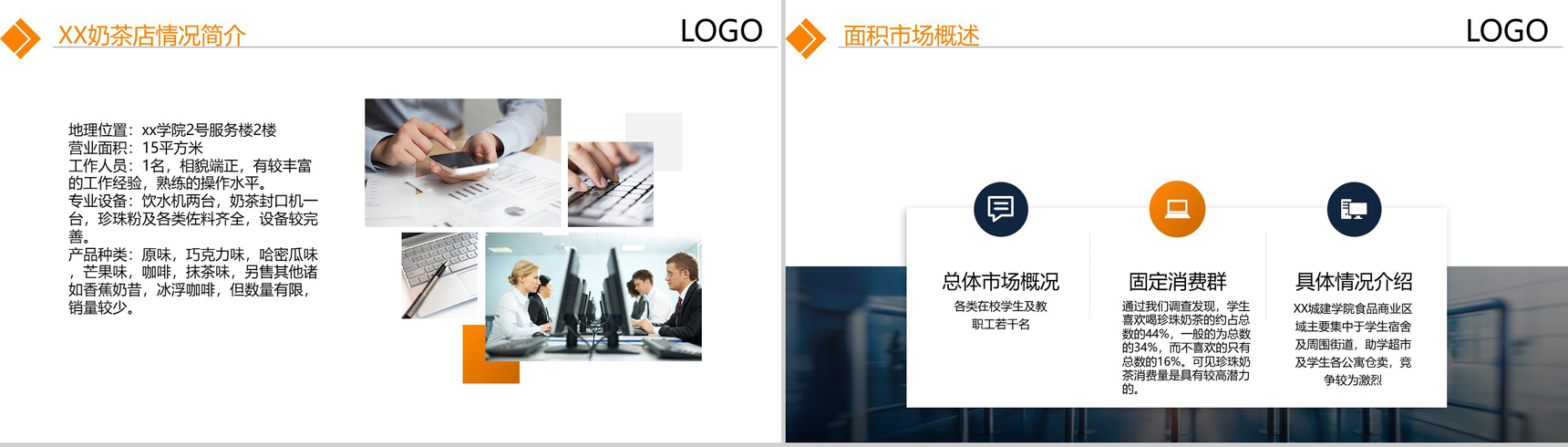 简洁商务风大学生互联网大赛XX奶茶店创业项目计划PPT模板-2