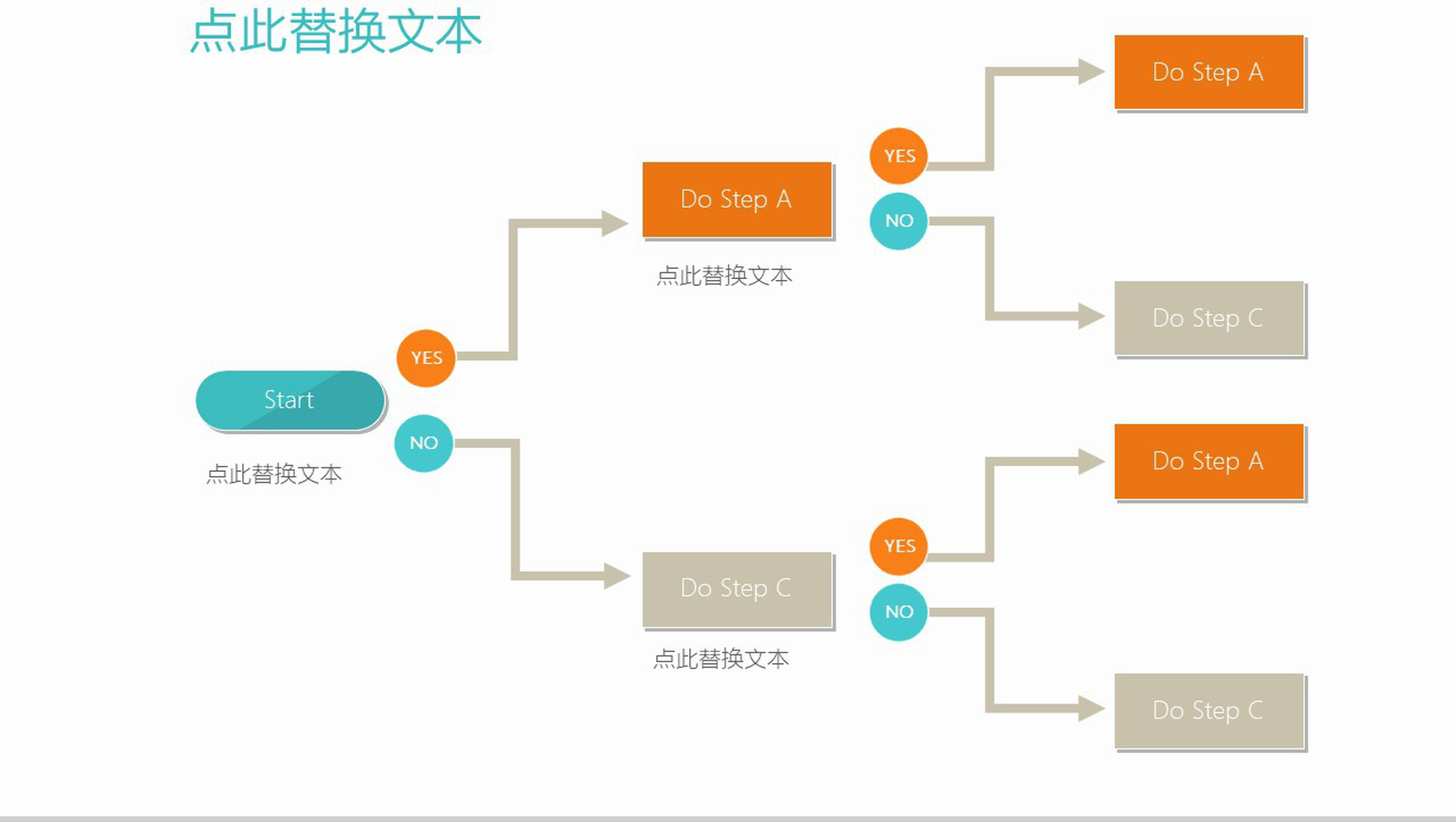 多彩清新PPT架构图表-18