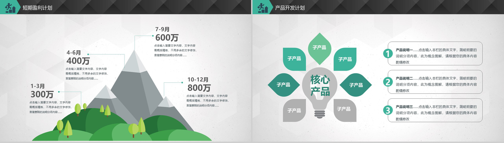 绿色科技动态商业融资计划书PPT模板-13