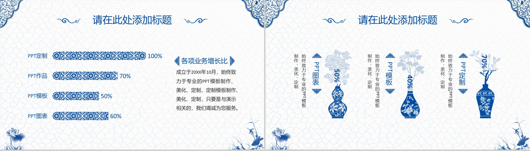 精致青花瓷商业计划书PPT模板-8