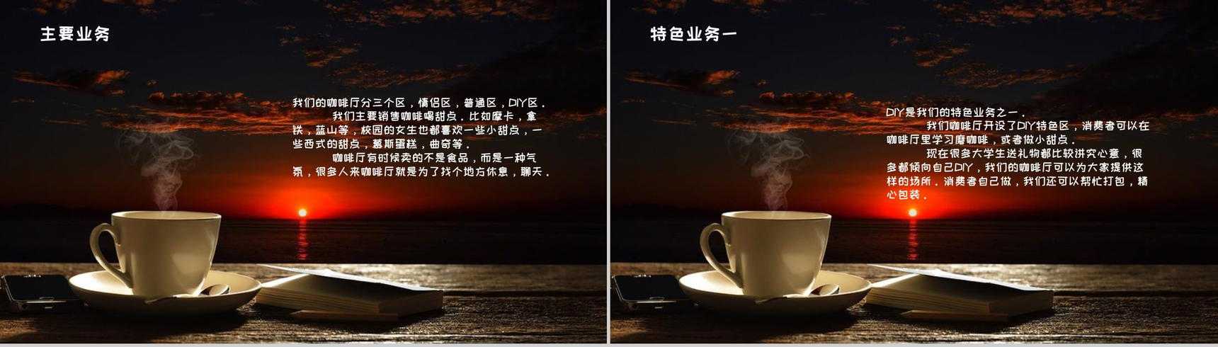 午后咖啡休闲时光咖啡店创业计划PPT模板-6