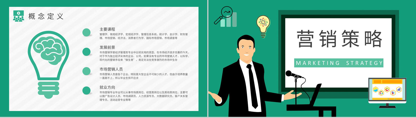 公司商业营销分析汇报演讲市场营销课程总结PPT模板-6