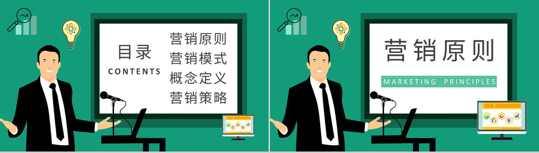 公司商业营销分析汇报演讲市场营销课程总结PPT模板-2