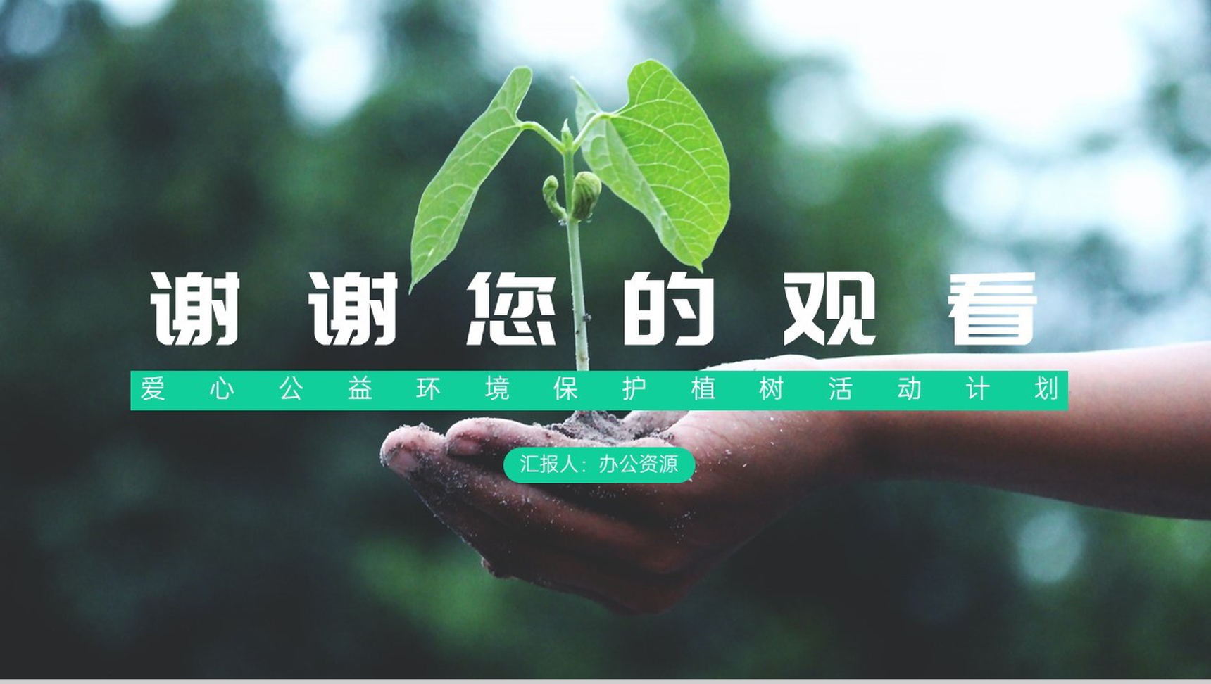 绿色清新简约公益环保植树活动计划PPT-10
