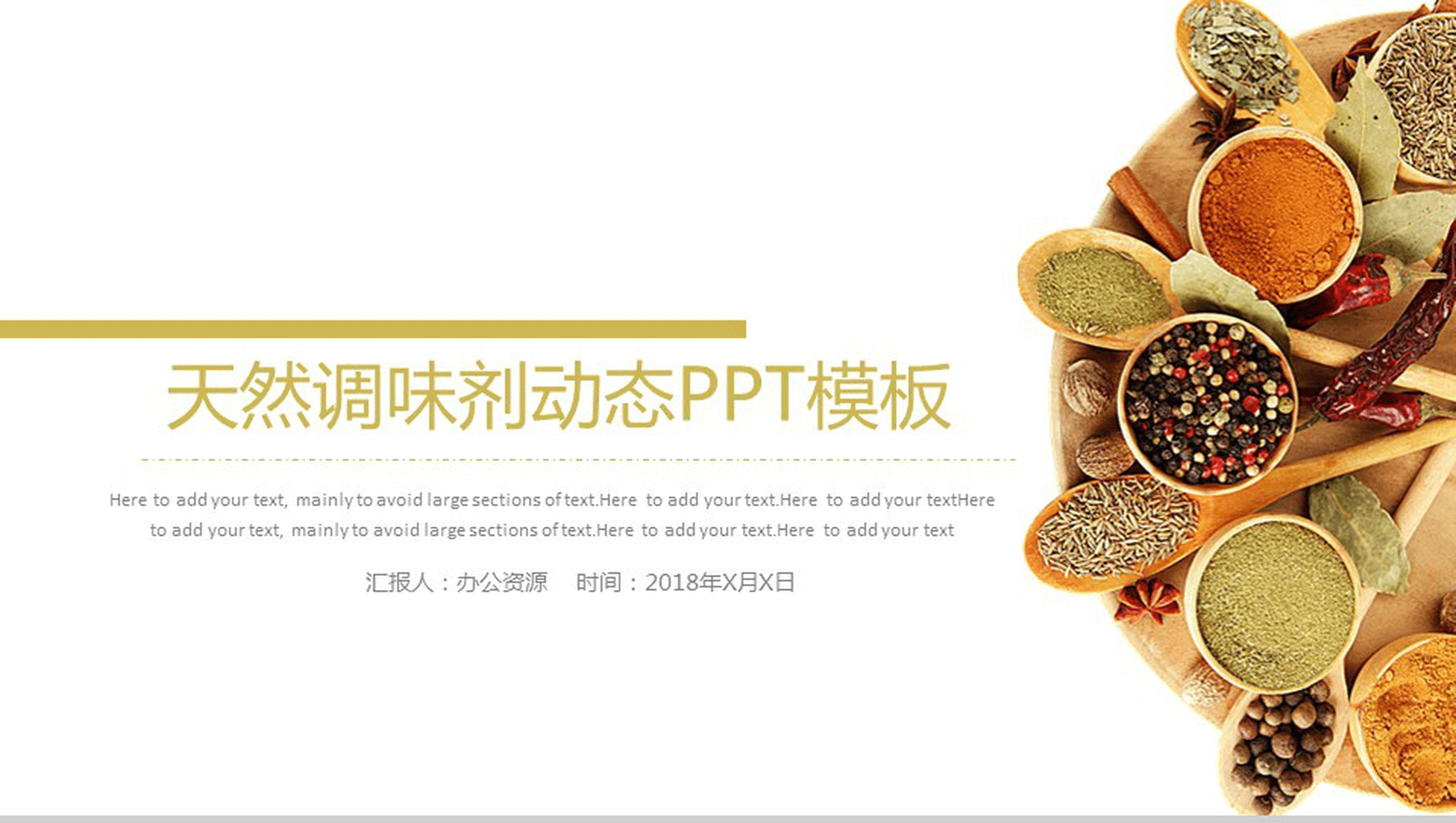 简洁简约食品调味剂宣传策划汇报新年计划PPT模板-1