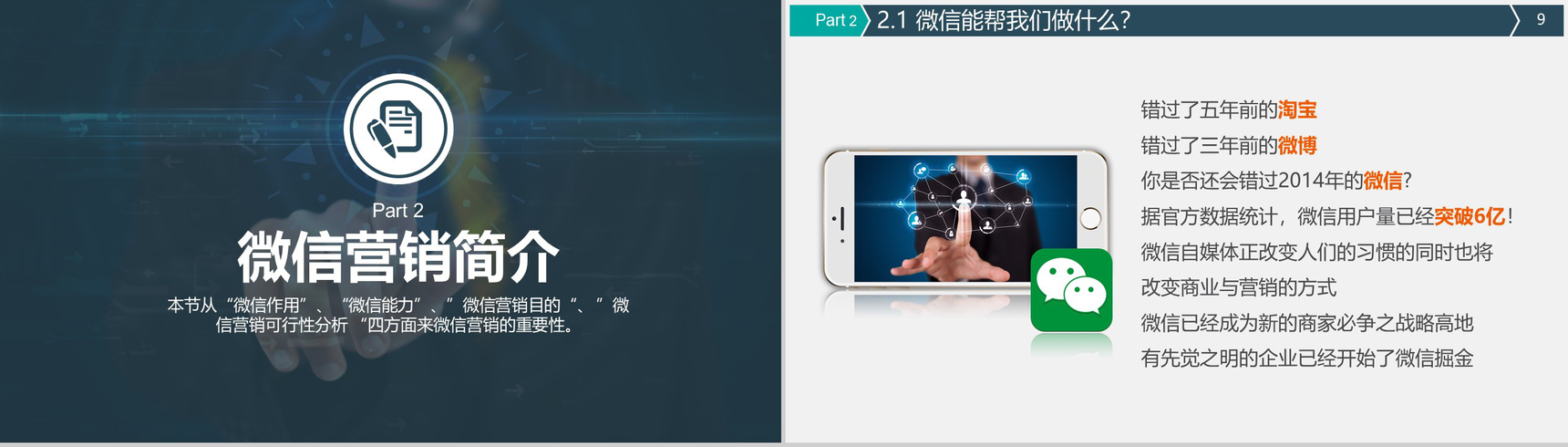 某公司微信营销策划方案PPT模板-5
