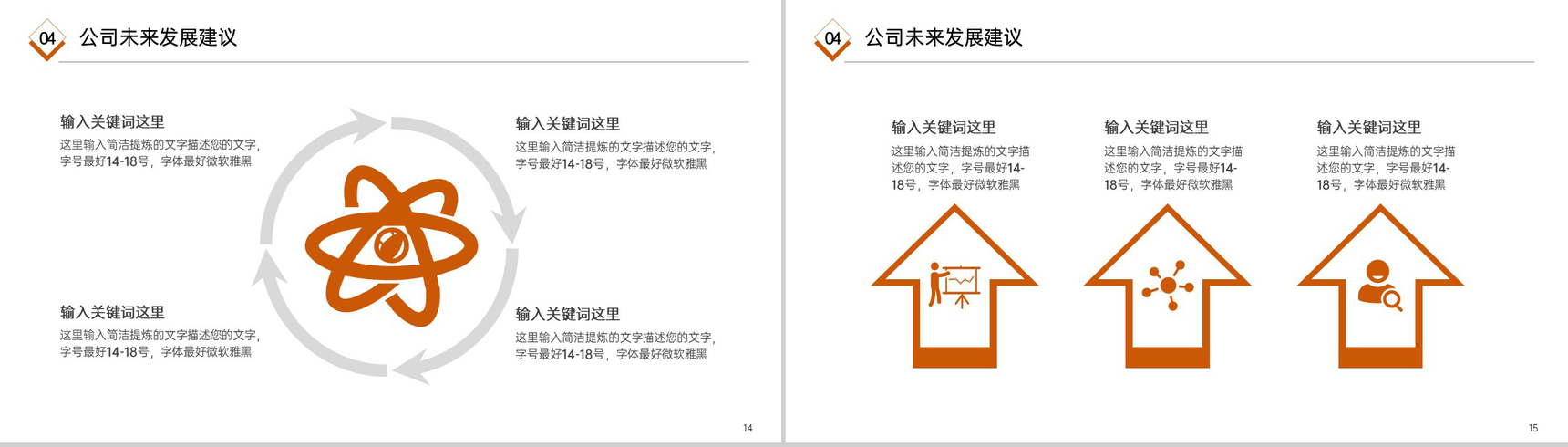 橙色简约风年中总结工作计划述职报告PPT模板-8