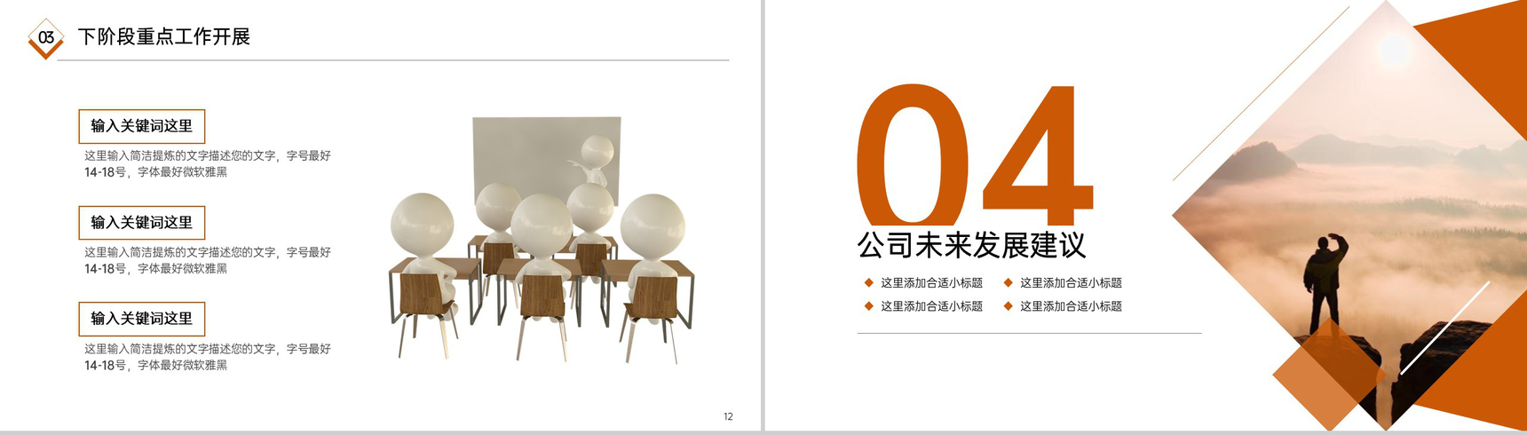 橙色简约风年中总结工作计划述职报告PPT模板-7