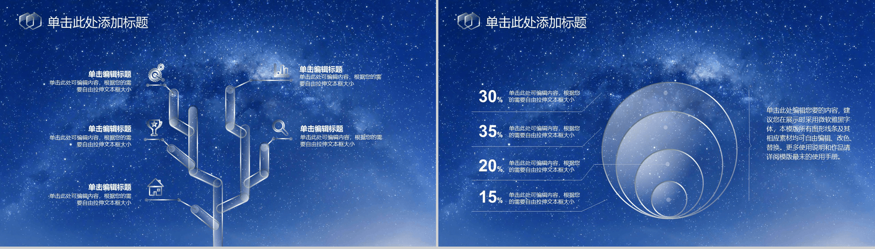 蔚蓝星空高逼格商务PPT模板-4