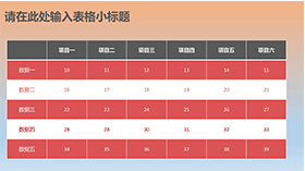 渐变商务简约表格PPT图表模板