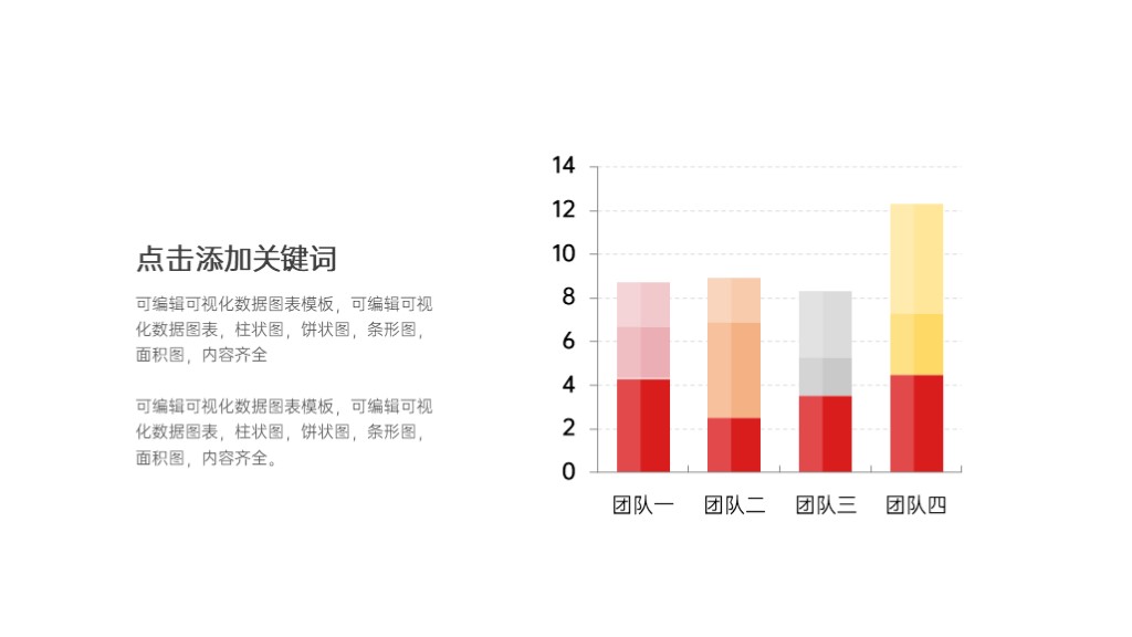 红色可编辑数据分析图表合集PPT图表模板-6