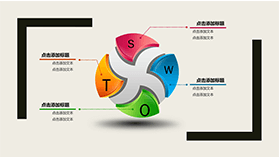淡雅彩色SWOT分析PPT图表模板