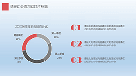 清新简约数据百分比饼状图PPT图表模板