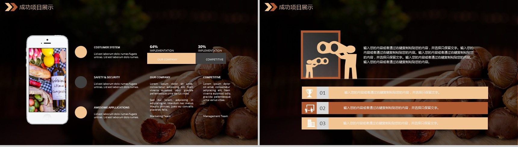 美食诱惑板栗背景产品介绍年终工作总结汇报PPT模板-9