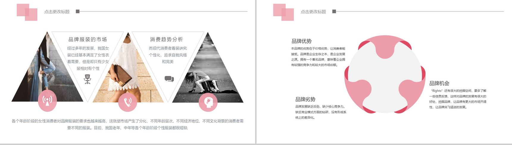 粉白创意高端服装行业宣传工作汇报PPT模板-4